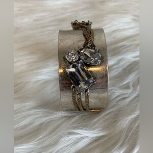 Costume Cuff Bracelet Jewels Silver Tone